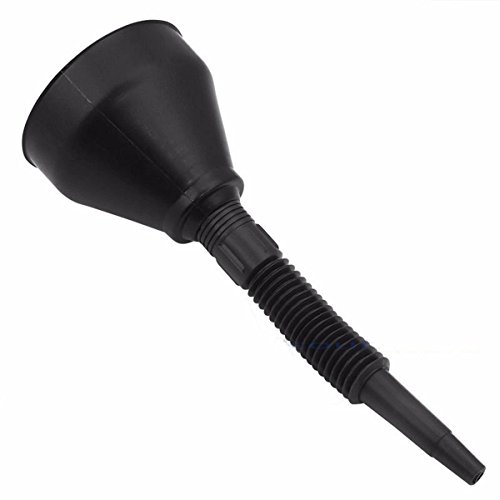 BEEAUTO Car Auto Black Plastic Flexible Spout & Filter Gas Oil Water Fuel Funnel Set