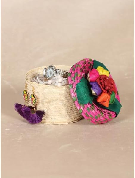 Artisanal Candy Holder Jewerly Holder Palm Leaf Multicolor