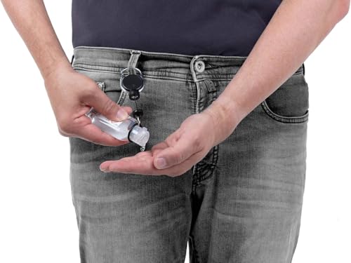 Durable Jojo-Kittelclip für kleine Desinfektionsflaschen, extra stark mit Magnet, 1 Stück, schwarz , 836901