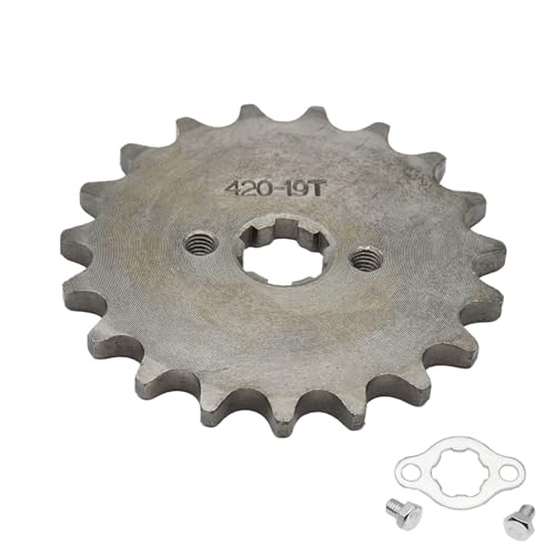 NKURTPC Moto Piñon Delantero Cadena 420H de 17 mm, 10-19 Dientes, piñones Delanteros para Motor, Compatible con Taotao, Kayo BSE, Xmotos y Apollo. Piñón Delantero Trasero(420 17mm 19T)