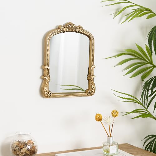 Image of Vintage Vanity Gold 9.5x12 Small Dresser Tabletop Mirror with Stand