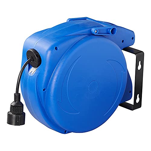Enrollador automático de cables 15 m 3 x 1,5 mm² carrete de cable Schuko bloqueo