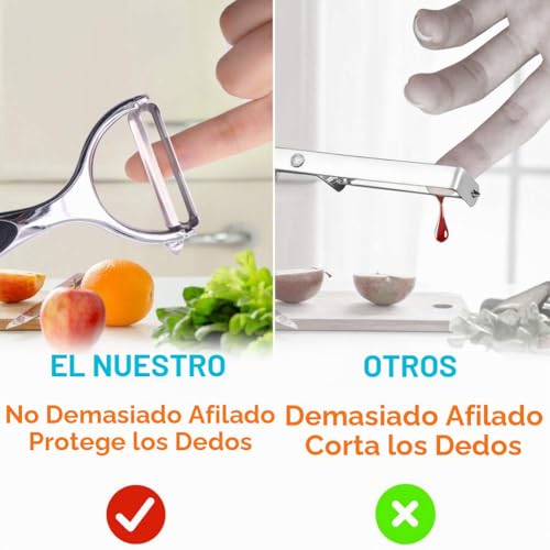 Miniatura 5 de 2 Uds Pelador De Verduras Acero Inoxidable, Pelador De Patatas Con Cuchilla Giratoria Y Mango Ergonómico Para Frutas, Zanahoria, Pepino, Manzana