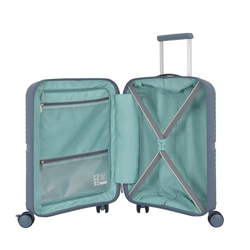 Image of American Tourister AIRCONIC2.0 SP 55 cm Small Cabin Polypropylene (PP) Hard 8 Wheels Spinner Luggage /Suitcase /Trolley Bag for Travel (Gray)
