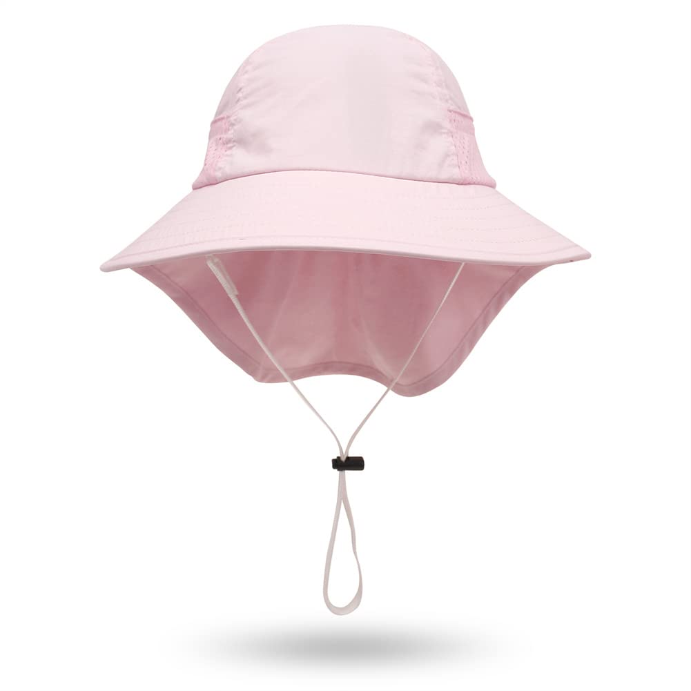 Baby Sun Protection Hat for Infant Toddlers Boys Girls UPF 50+ Sunhat for Outdoor Beach Swim (US, Age, 3 Months, 24 Months, Pink)