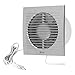 Plata Ø 125mm Ventilador Extractor de Aire y Humedad para Baño, con Interruptor de Cuerda y Cable de Enchufe