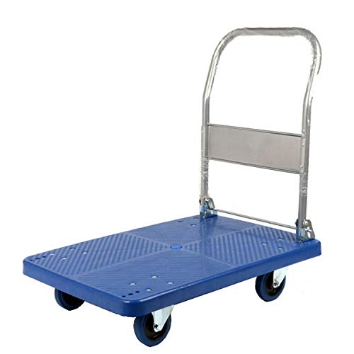 Lukia Foldable Preminum Quality Single Platform Trolley (350KG Capacity) for Lifting Heavy Weight, Blue Color, 5" Whee - Highly Durable Size 90*60*96 Cm (B083CTN2NM) Amazon Price History, Amazon Price Tracker