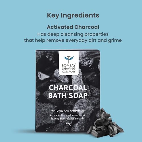 Bombay Shaving Company Activated Bamboo Charcoal Bath Soap for Men for Deep Clean and Anti-pollution Effect, 125g (Pack of 3) | Made in India - Image 3