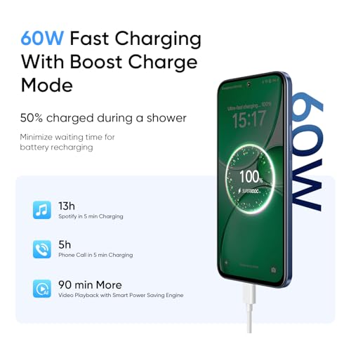 Image of realme 15X 5G Smartphone 8GB RAM 128GB ROM, 6.8 inch 144Hz Display, 7000 0mAh Battery, 60W Fast Charging IP69 Pro Waterproof Dimensity 6300 6nm Octa-core chipset Processor (Marine Blue)