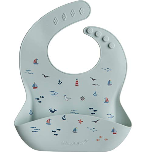 Image of Loulou Lollipop Soft, Waterproof Silicone Feeding Bib for Babies and Toddlers