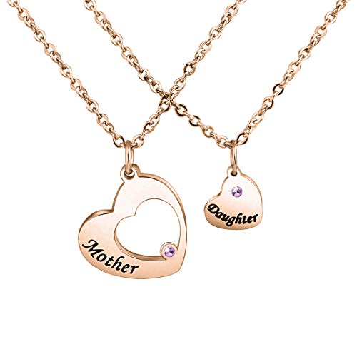 Zuo Bao Mother Daughter Necklace Mommy and Me Matching Heart Necklace