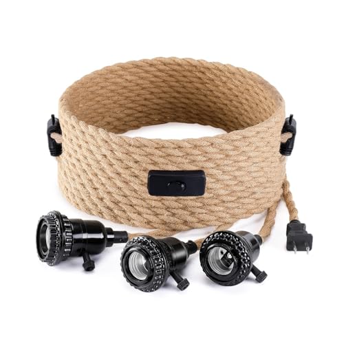 haultop Pendant Light Cord, Matte Black Pendant Light for Kitchen, Dining Room (2 Pack)