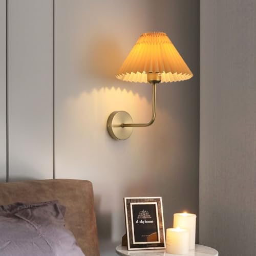 Apliques de pared para interior sala de estar con lámpara de pared plisada E27 color blanco 3