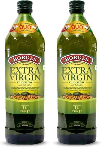 Image of Borges Extra Virgin Olive Oil - 1L Glass |Unrefined & Cold Pressed Oil|Packed in Spain |75% MUFA | Rich in Antioxidants | Ideal For low heat cooking like sauteing & grilling, salad dressing