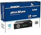 EDISION Picco S2 pro Full HD Satelliten Receiver FTA, (DVB-S2 | ARD & ZDF SD Abschaltung tauglich) Unicable tauglich, 2in1 RCU, WiFi, HDTV, HDMI, S/PDIF, IR, Vorinstallierte deutsche Programmliste