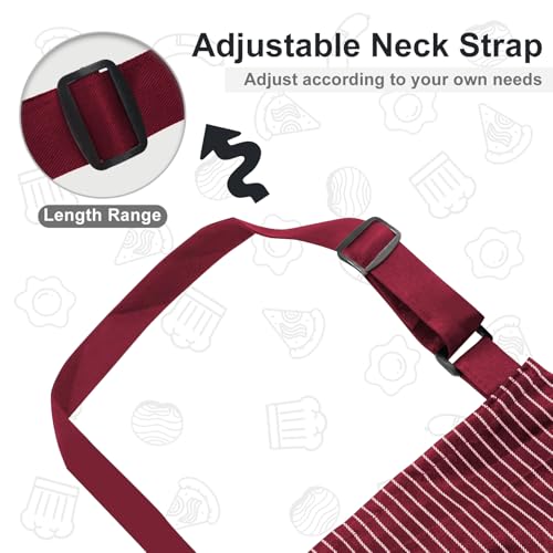 Image of VALOME 2 Pack Kitchen Aprons, Apron for Cooking with 2 Pockets, Unisex Adjustable Neck Strap Chef Aprons for Men Women
