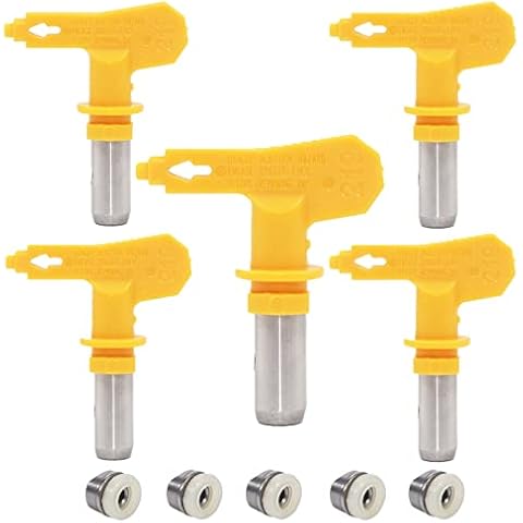 Jewboer 5 Pieces Airless Paint Sprayer Tips for Airless Sprayer, 515 Spray Tip Nozzle Cover