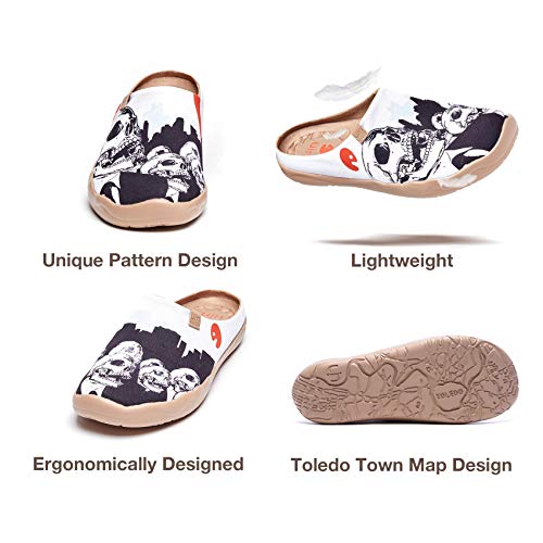 Uin Men's Slipper Loafers Lightweight Comfort Mules Walking Casual Household Slip Ons Art Painted Travel Shoes Vital Spines（8.5） #TOP5
