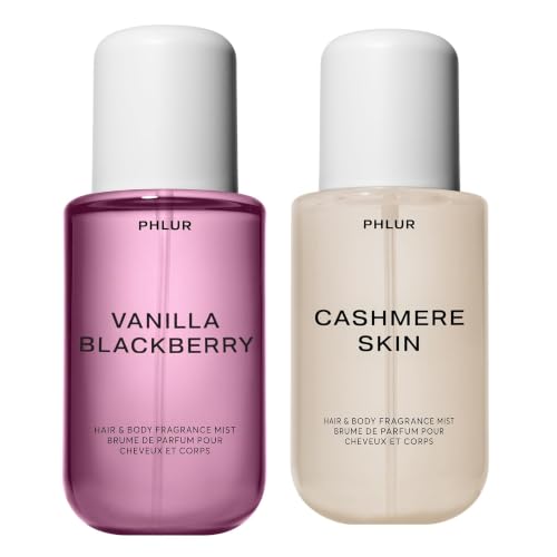 Image of PHLUR Cashmere Berry Body Mist Duo, 8 Fl Oz Each ($78 Value) | Includes Cashmere Skin and Vanilla Blackberry Hair & Body Mists
