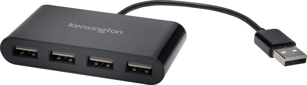 Kensington USB 3.0 4-Port Hub, Transfer speeds up to 5Gbps - Plug and Play Installation, HP, Dell, Windows, MacBook Compatible