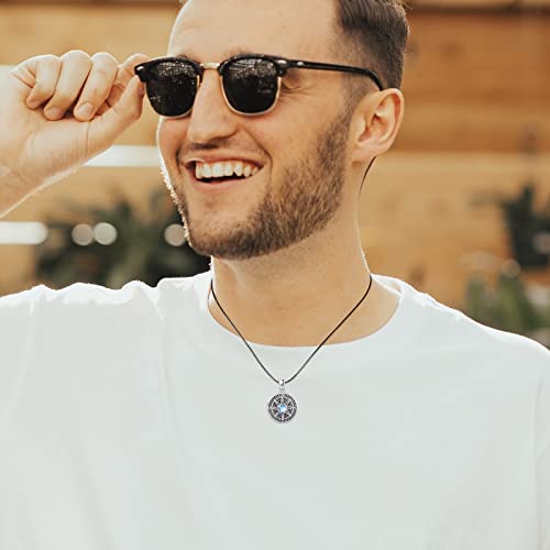 Medwise Compass Lockets Necklace That Holds Pictures 925 Sterling Silver Moonstone Nautical Locket Necklace Graduation Travel Lovers Necklace Gifts Meaningful Mermory Keepsake Necklace #TOP3