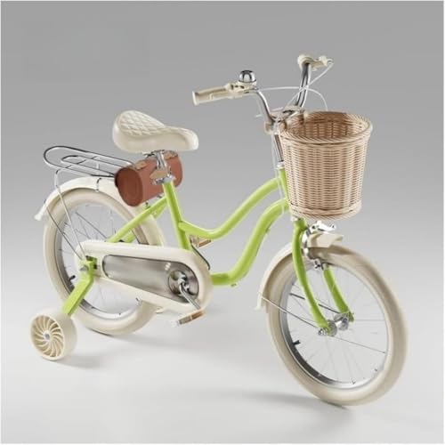 LumoLight愛らしいレトロな子供用自転車、14/16/18/20インチ、補助輪付き、95%組み立て済み、デュアルブレーキ、滑り止め、耐摩耗性、幼児や十代の若者へのプレゼントに最適、バランス感覚を養う、マルチカラー、人気、男の子にも女の子にも適しており