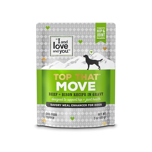 Image of I AND LOVE AND YOU Wet Dog Food Toppers - Top that Move Beef with Bison Recipe in Gravy, Meal Enhancer Topper, 3oz 12pk