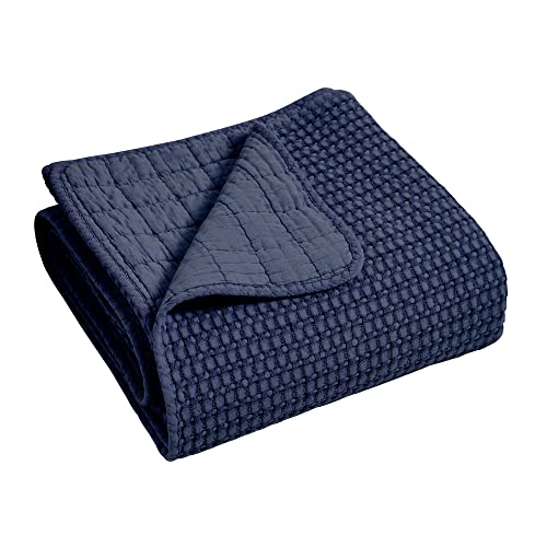 Levtex Home - Mills Waffle - Throw - Navy Cotton...