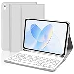 WENJION Keyboard Case for iPad A16 11th Generation 2025 & 10th Generation 2022, Detachable Bluetooth Keyboard Cover with Pencil Holder and Multi-Angle Viewing, UK Layout (11/10.9 Inch), LightGray