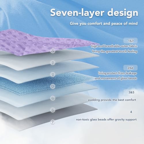 Topcee Weighted Blanket King Size (20lbs 80"x87"), Minky Dots Heavy Blanket for Woman, Man Sleeping, Soft, Cozy and Cooling Weighted Throw Blankets, Machine Washable, Purple