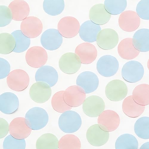 Image of Pastel Blue Pastel Pink Pastel Green Confetti Balloons 25 Pcs, 12 Inch Clear Latex Balloon with Confetti Inside for Birthday Party Baby Shower Graduation Anniversary Engagement Decorations Supplies