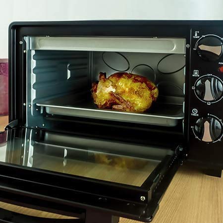 Grunkel elektrische multifunctionele tafeloven 23 liter in zilver met 1600 watt vermogen, ideaal voor pizza en brood, model HR-23HN (zwart) - Image 4