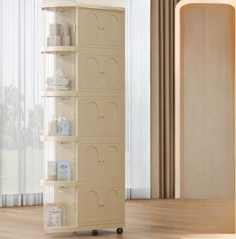 収納ワゴン 家庭用 ベビー用品収納キャビネット 収納カート 大容量 キャスター付き 頑丈 ソファーサイド 移動可能 分類収納 粉ミルク おむつ ラック小物 リビング キッチン (5層,実色です)