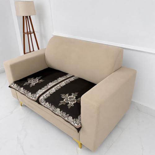Image of Homerz Premium 'Luxe Series' Sofa Cover | Holland Velvet Fabric | Smooth Finish | Anti-Slip Fleece Backing Couch Protector (Royal, 2 Seater, Only Seat Cover)