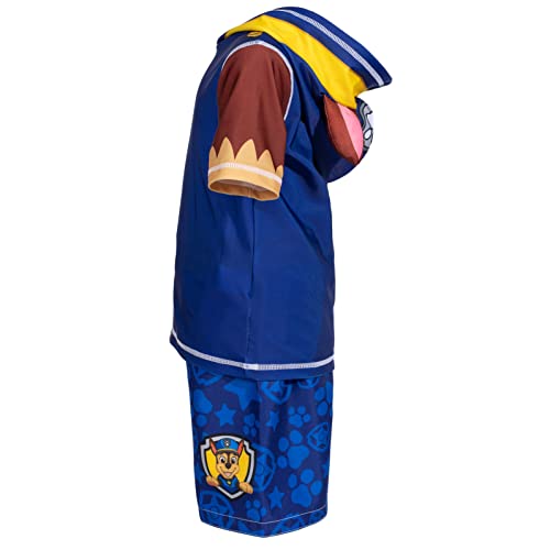 Paw Patrol Chase Toddler Boys Pullover Swim Rash Guard Swim Trunks Blue 4T #TOP5