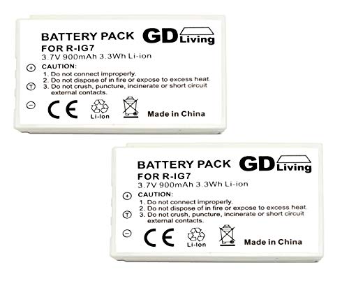 2 Pack of GD Living Replacement Battery for Logitech Harmony 720 785 850 885 890 Pro 895 900 Pro H880 R-IG7 190304-200 190304-0000 190304-2000 F12440023 M36B NTA 2340