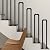 5pcs U-Shaped Stair Handrail 33.5in Industrial Railing Non-Slip Grab Bar for Indoor or Outdoor Garden Loft Corridor Villa Hotel Elderly Children's Support Poles