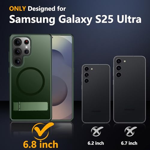 Image of SPIDERCASE Magnetic for Samsung Galaxy S25 Ultra Case, [Compatible with Magsafe][ Military Grade Drop Protection] with Invisible Stand Shockproof Slim Case for S25 Ultra 5G,Green