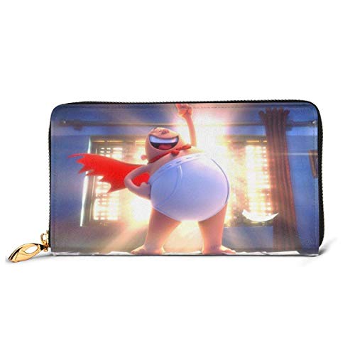 Preisvergleich Produktbild JHGFG Captain Underpants Brieftasche Leder Reißverschluss um Clutch Geldbörse Kartenhalter Organizer.