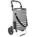 Alaskaprint Einkaufstrolley 35L, Einkaufsroller mit Kühlfach klappbarer Einkaufswagen abnehmbare Tasche Handwagen mit Rollen stabil multifunktional 2in1 I Shopping Einkaufs Trolley Grau