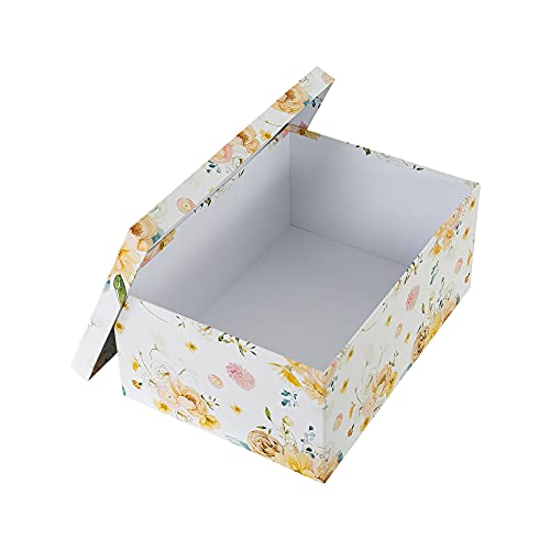 Soul & Lane Decorative Cardboard Boxes For Home Décor - Floral Bouquet, Set Of 3: Nesting Gift Boxes With Lids, Paperboard Storage Boxes For Organizing, Large Keepsake Memory Boxes For Photos #TOP1