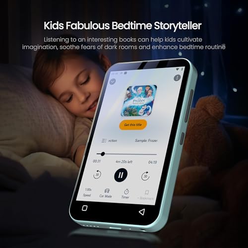 Image of TIMMKOO 80GB Kids MP3 Player with Bluetooth, Parental Controls, Pre-Installed Spotify, Audible, 4 inch MP4 Player (Teal)