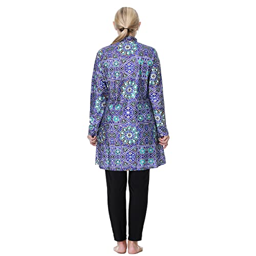 Muslim Swimsuit for Women Plus Size Burkini Modest Islamic Swimwear Full Cover Hijab Top Pants Fat Bathing Suit2