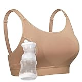 Momcozy Hands Free Pumping Bra, Adjustable Breast-Pumps Holding and Nursing Bra, Suitable for Breastfeeding-Pumps by Lansinoh, Philips Avent, Spectra, Evenflo and More Mocha