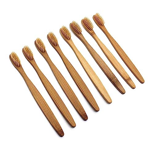 VALICLUD 8 piezas Cepillo Dientes Bambú Ecológico con Cerdas Suaves Biodegradables para Adultos Diseño Ergonómico y Cuidado Bucal