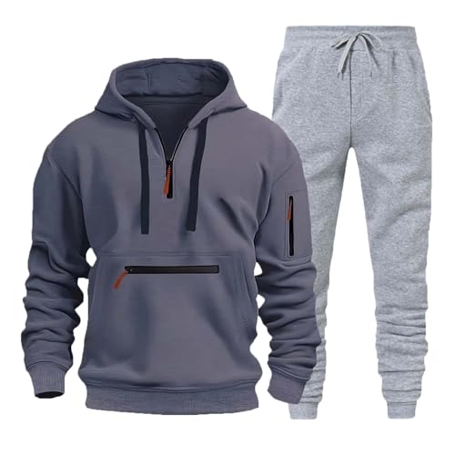 Generisch Chándal para hombre Chándal Chándal Deportivo Hombres Jogging Traje Sudadera Pantalones Trajes Chándal Ropa Deportiva Gimnasio Hombres Ropa Deportiva, Gris oscuro., 3XL