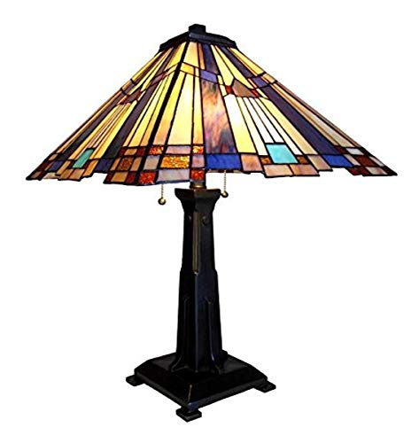 Chloe Lighting Ch23004A-Tl2 Tiffany-Style Mission 2-Light Table Lamp, 15" X 24", Multicolor #TOP5