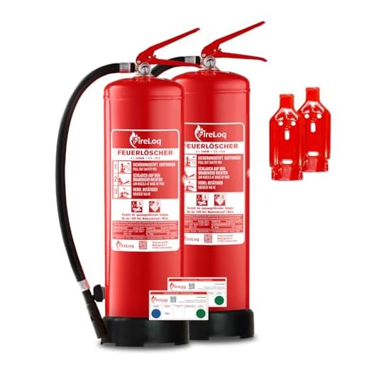 FireLoq 2X 6L Schaumlöscher 27A | 233B mit Prüfnachweis, Wandhalter und Manometer