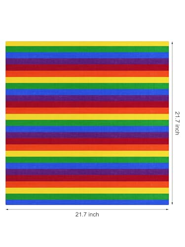 Image of URATOT 6 Pack Gay Pride Rainbow Bandanas Cotton Handkerchiefs, Support LGBT Causes