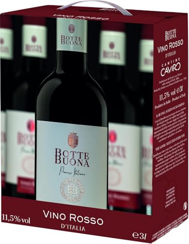BotteBuona, Italienischer Rotwein, Ausgewogen und Aromatisch, 11,5 % Vol., 3 L Bag-in-Box